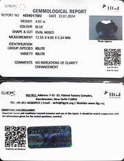 4.02/CT Natural Iolite with Govt Lab Certificate (1221)